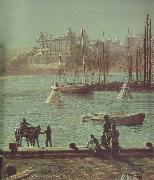 Atkinson Grimshaw Detail of Scarborough Bay oil painting on canvas